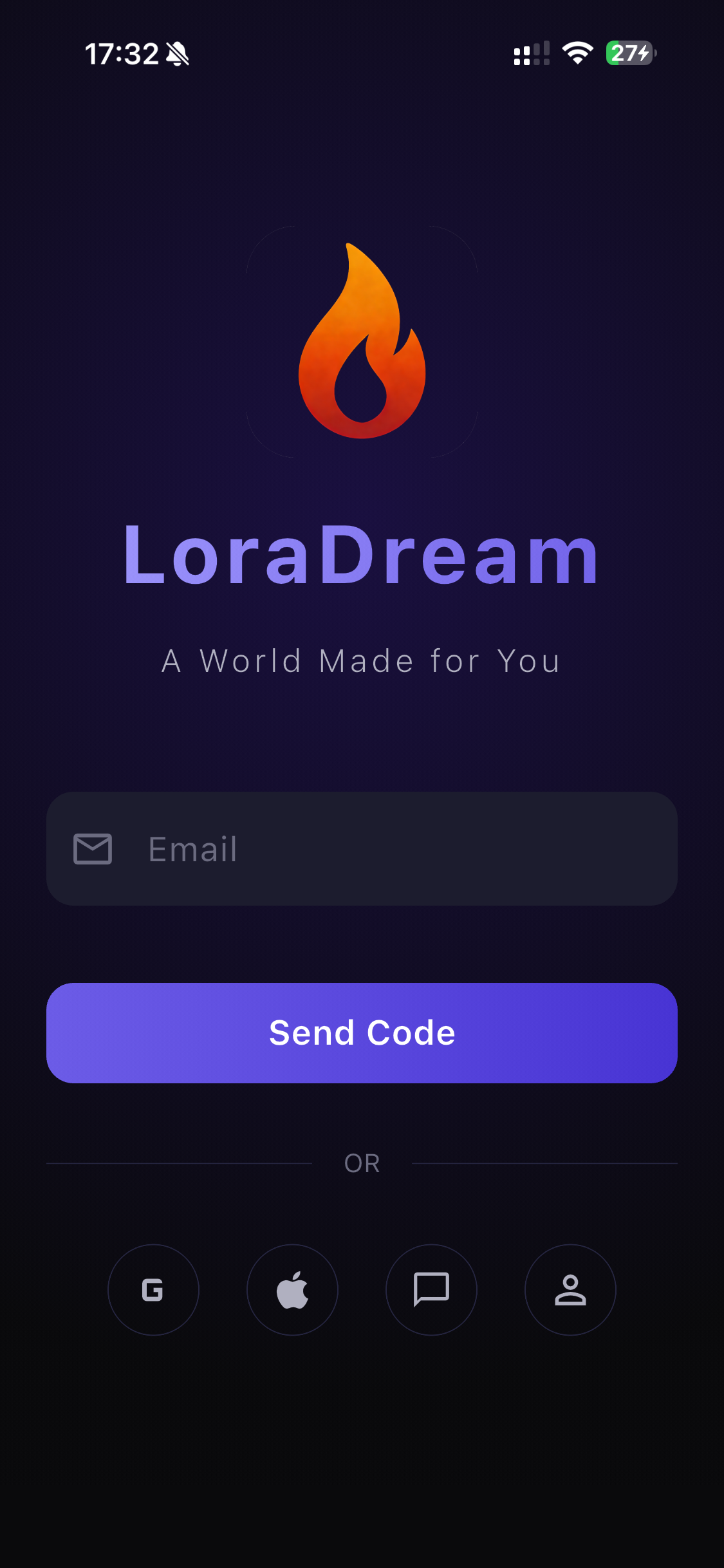 LoraDreams 登录页